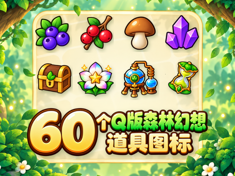 60 Cute Forest Fantasy Item Icons